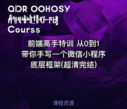 前端高手特训 从0到1带你手写一个微信小程序底层框架(超清完结)