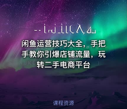 闲鱼运营技巧大全，手把手教你引爆店铺流量，玩转二手电商平台