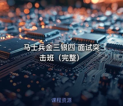 马士兵金三银四 面试突击班（完整）