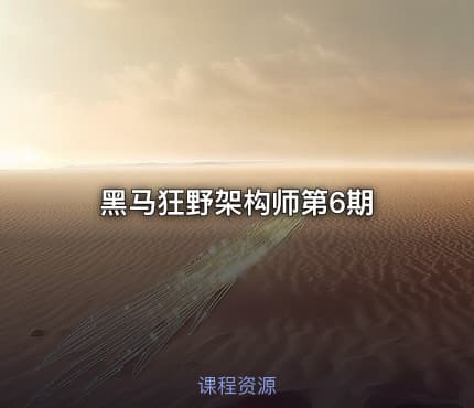 黑马狂野架构师第6期