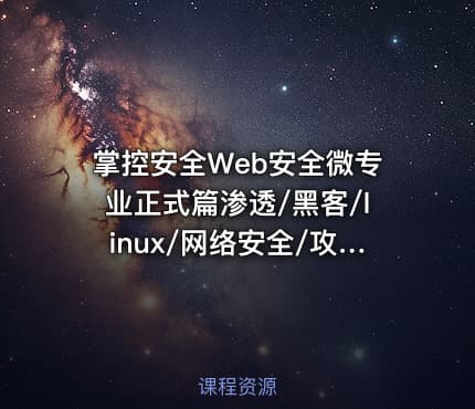 掌控安全Web安全微专业正式篇渗透/黑客/linux/网络安全/攻防/漏洞/kali
