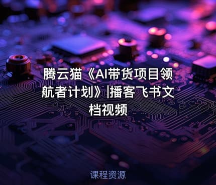 腾云猫《AI带货项目领航者计划》|播客飞书文档视频