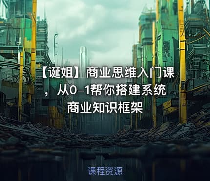 【诞姐】商业思维入门课，从0-1帮你搭建系统商业知识框架