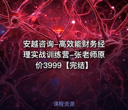 安越咨询-高效能财务经理实战训练营-张老师原价3999【完结】