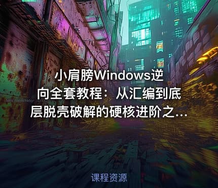 小肩膀Windows逆向全套教程：从汇编到底层脱壳破解的硬核进阶之路