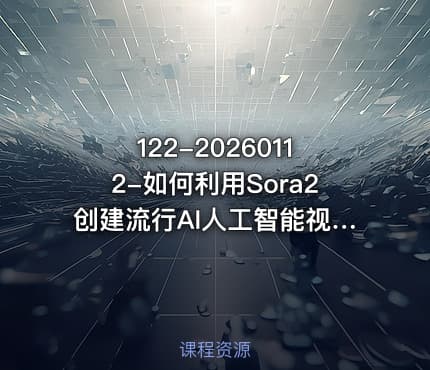 122-20260112-如何利用Sora2创建流行AI人工智能视频大师班一步一步地向你展示用Sora2创作出千万播放的作品更多资源