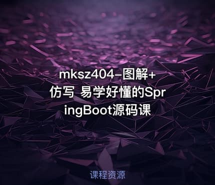 mksz404-图解+仿写 易学好懂的SpringBoot源码课