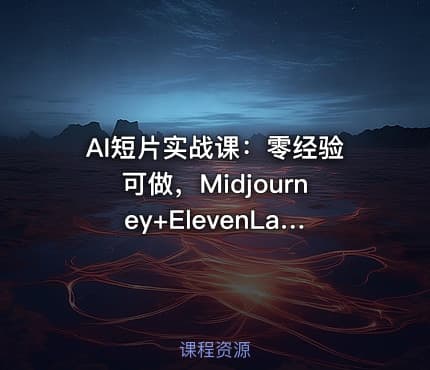 AI短片实战课：零经验可做，Midjourney+ElevenLabs双工具，3步搞定成品