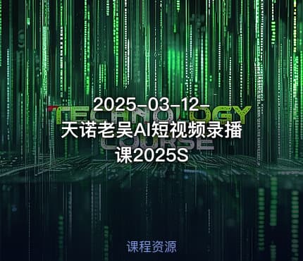 2025-03-12-天诺老吴AI短视频录播课2025S