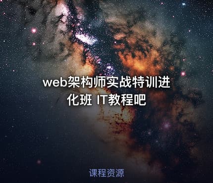 web架构师实战特训进化班 IT教程吧
