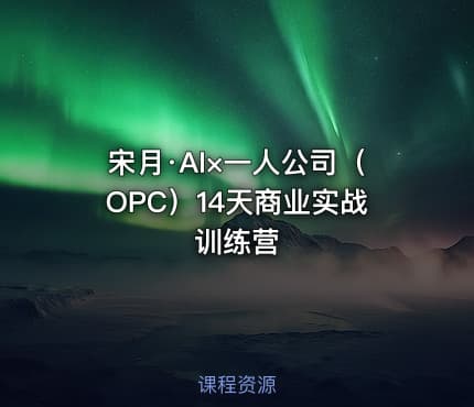 宋月·AI×一人公司（OPC）14天商业实战训练营