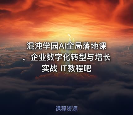 混沌学园AI全局落地课，企业数字化转型与增长实战 IT教程吧