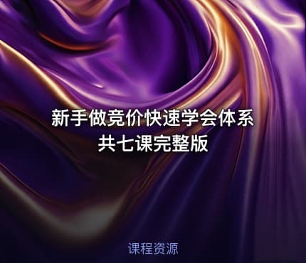 新手做竞价快速学会体系共七课完整版