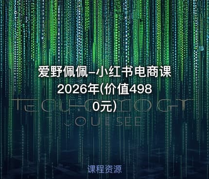 爱野佩佩-小红书电商课2026年(价值4980元)