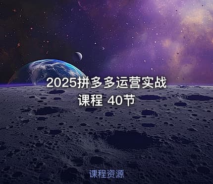 2025拼多多运营实战课程 40节