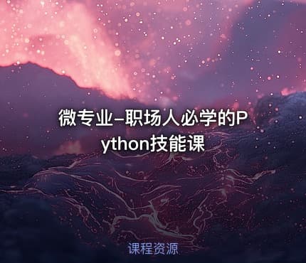 微专业-职场人必学的Python技能课