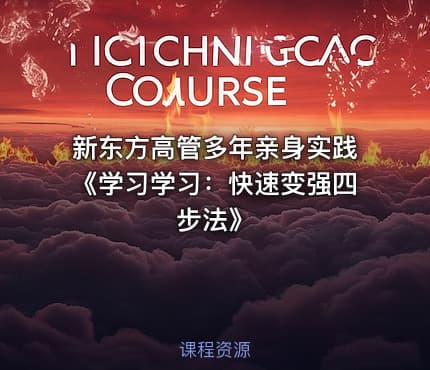 新东方高管多年亲身实践《学习学习：快速变强四步法》