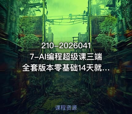 210-20260417-AI编程超级课三端全套版本零基础14天就可学会独立网站开发-小程序APP开发更多资源