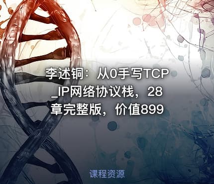 李述铜：从0手写TCP_IP网络协议栈，28章完整版，价值899