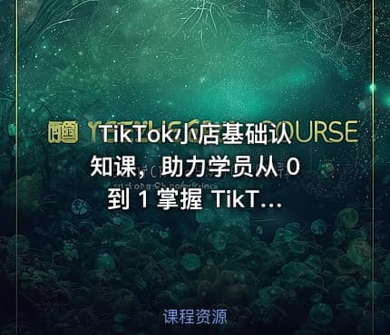 TikTok小店基础认知课，助力学员从 0 到 1 掌握 TikTok 电商运营全链路认知