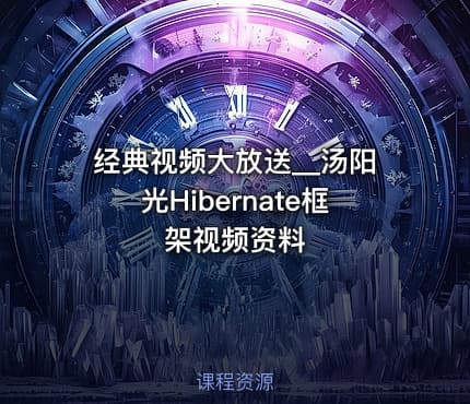 经典视频大放送__汤阳光Hibernate框架视频资料