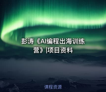 彭涛《AI编程出海训练营》|项目资料
