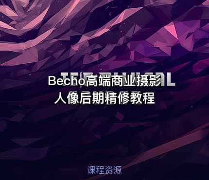 Becho高端商业摄影人像后期精修教程