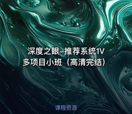 深度之眼-推荐系统1V多项目小班（高清完结）