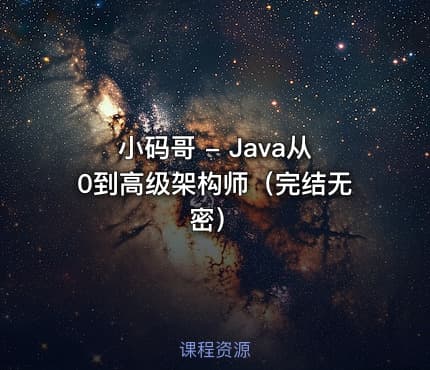 小码哥 - Java从0到高级架构师（完结无密）