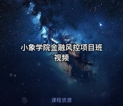 小象学院金融风控项目班视频