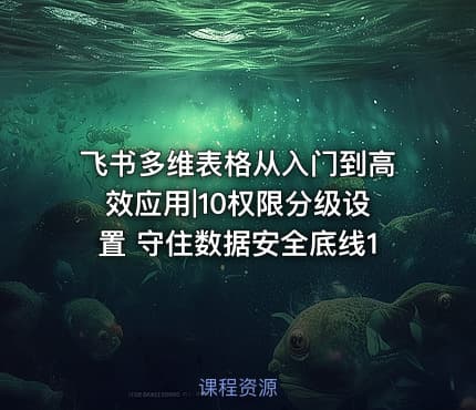 飞书多维表格从入门到高效应用|10权限分级设置 守住数据安全底线1