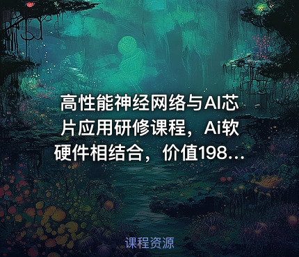 高性能神经网络与AI芯片应用研修课程，Ai软硬件相结合，价值19800