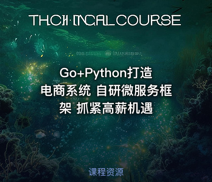 Go+Python打造电商系统 自研微服务框架 抓紧高薪机遇