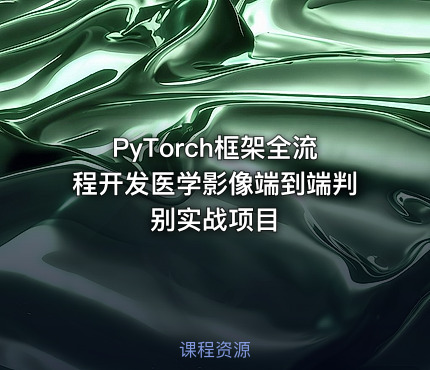 PyTorch框架全流程开发医学影像端到端判别实战项目