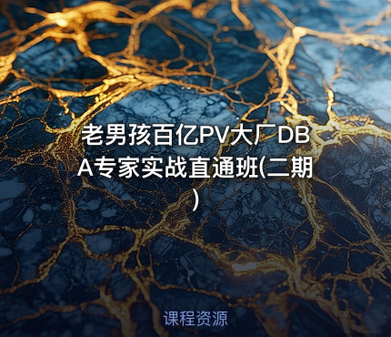 老男孩百亿PV大厂DBA专家实战直通班(二期)