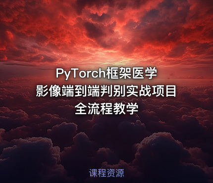 PyTorch框架医学影像端到端判别实战项目全流程教学