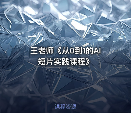 王老师《从0到1的AI短片实践课程》