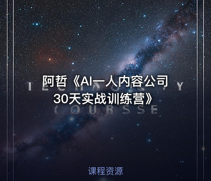 阿哲《AI一人内容公司30天实战训练营》