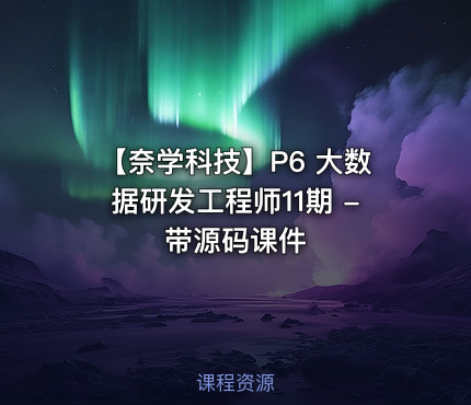 【奈学科技】P6 大数据研发工程师11期 - 带源码课件