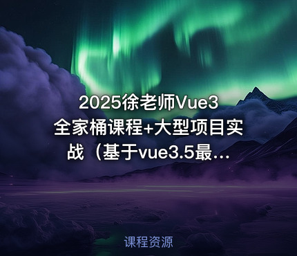 2025徐老师Vue3全家桶课程+大型项目实战（基于vue3.5最新版本）（完结）