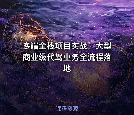 多端全栈项目实战，大型商业级代驾业务全流程落地
