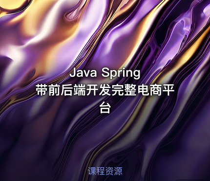 Java Spring带前后端开发完整电商平台