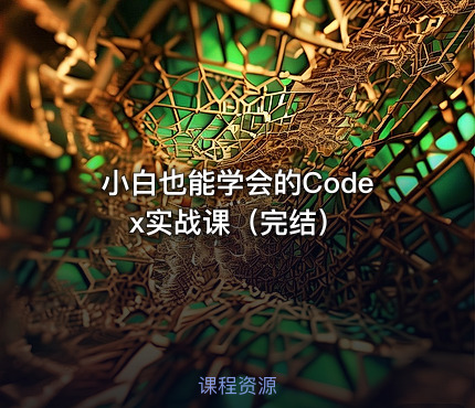 小白也能学会的Codex实战课（完结）