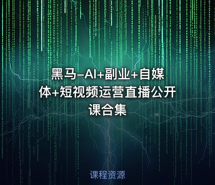黑马-AI+副业+自媒体+短视频运营直播公开课合集 - IT网课学习吧