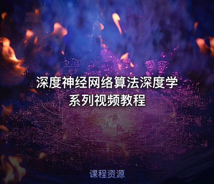 深度神经网络算法深度学系列视频教程