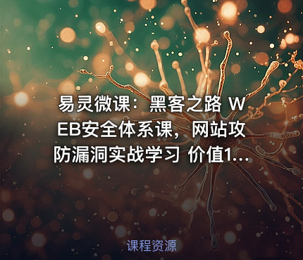 易灵微课：黑客之路 WEB安全体系课，网站攻防漏洞实战学习 价值1299元