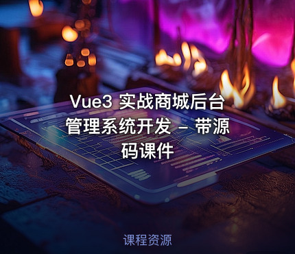 Vue3 实战商城后台管理系统开发 - 带源码课件