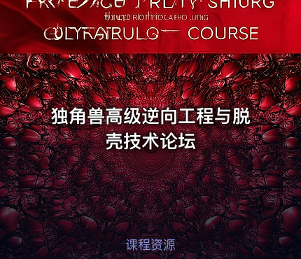 独角兽高级逆向工程与脱壳技术论坛