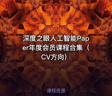 深度之眼人工智能Paper年度会员课程合集（CV方向）