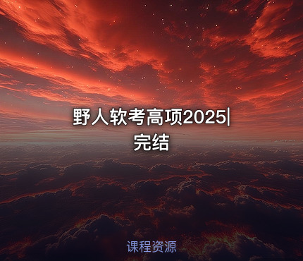 野人软考高项2025|完结